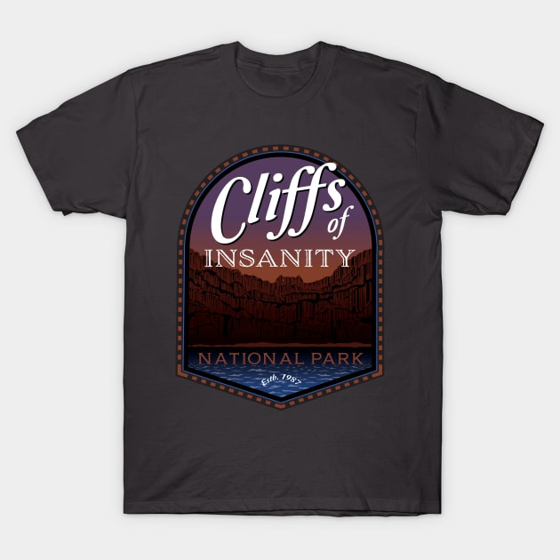 The Cliffs of Insanity T-Shirt by MindsparkCreative